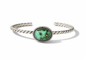Sonoran Gold Turquoise Dainty Matte Cuff Bracelet Sterling Silver